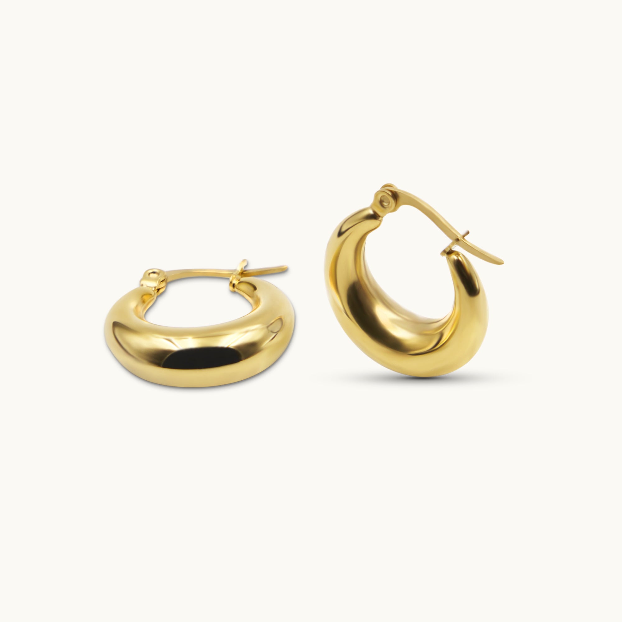 FRENCH RETRO TAPERED HOOP EARRINGS